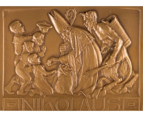 Perl, Karl (1876-1965)Nikolaus, 1919BronzeSigniert und datiert rechts unten5,5 x 7,5 cm