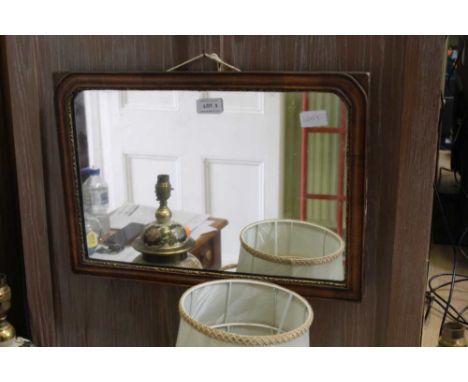 A 19TH CENTURY WOOD &amp; GESSO FRAMED PLAIN PLATE WALL MIRROR 