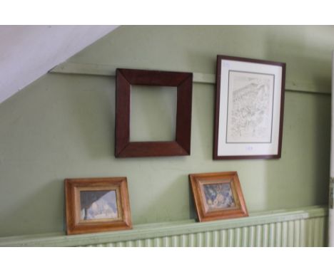 A SIGNED JOHN BRUNSDEN LIMITED EDITION PRINT titled 'Busy Lizzy', together with a pair of 19th century coloured Baxter prints