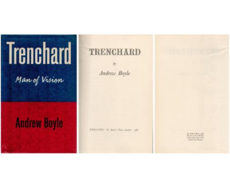 Trenchard Man of Vision by Andrew Boyle 1962 First Edition Hardback Book with 766 pages published by Collins Clear Type Press