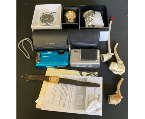 A gentleman's Orlando wristwatch;   another;  a lady's decorative wristwatch; Pilot wristwatch;   a Premier camera;  Lumix ca