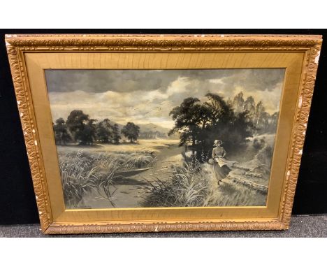R C MarkhamThe Windy Daysigned, monchrome, 51cm x 77cm 