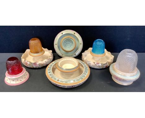 A Taylor Tunnicliffe Pottery S Clarke Fairy night light, decorated with stylised flowerheads on a textured ground, wavy rim, 