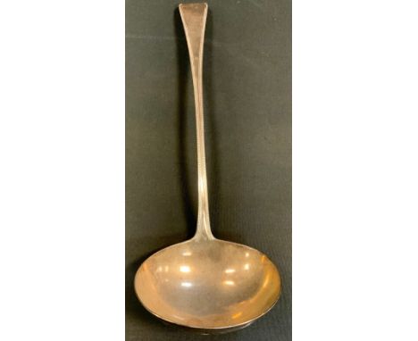 A George III silver soup ladle, William Eley, William Fearn &amp; William Chawner, London 1812, 176g. 