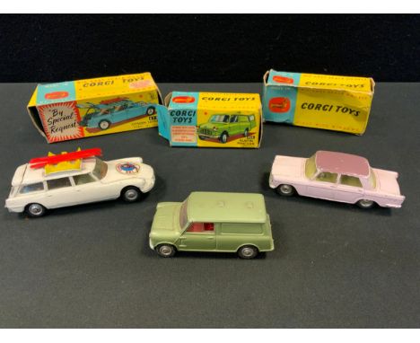 Toys &amp; Juvenalia - Corgi Toys 475 Citroen Safari Corgi ski club, white body with decal to bonnet, yellow plastic roof rac