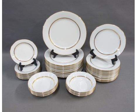 Noritake Gloria pattern dinner service comprising twelve dinner plates, twelve side plates, eight bowls and eight smaller pla