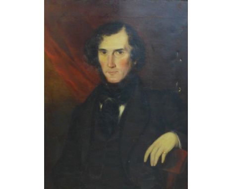 British School,  Half length portrait of a Gent,  oil on canvas, apparently unsigned,  in a giltwood frame, 60 x 75cm (a/f) 