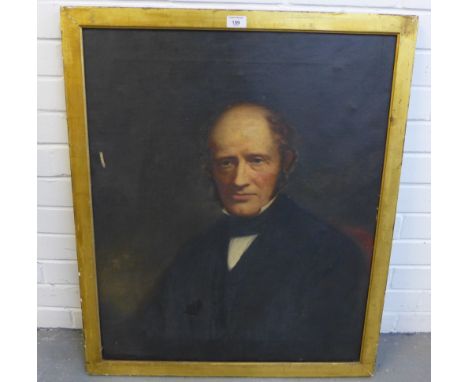 Horsburgh, (Scottish)  Half length portrait of a Gent,  oil on canvas, signed, inscribed Edinr and dated 1877,  in a giltwood