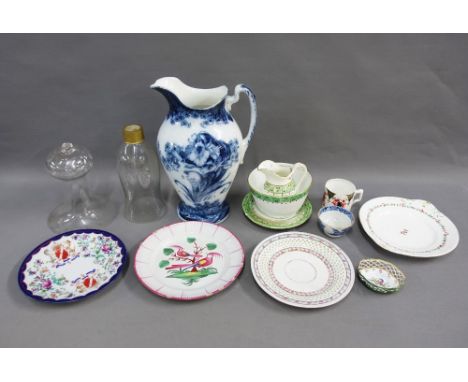 Two cartons of miscellaneous 19th and 20th century pottery and porcelain to include blue and white bowls, candlestick, tureen