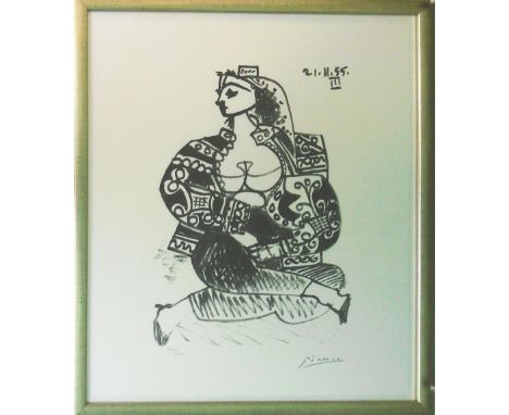 AFTER PABLO PICASSO, 'Women of Algiers', 26.11.1955, lithograph on Arches paper, signed in the plate, 66cm x 50cm, framed and