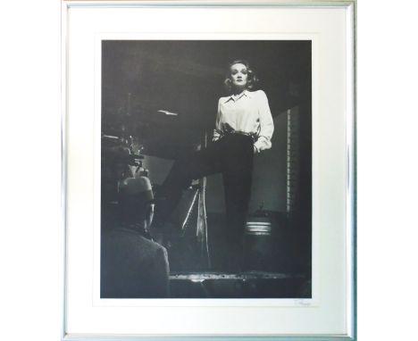 LAZLO WILLINGER (American, b.1909), 'Marlene Dietrich behind the scenes of Kismet', photo lithograph, signed in pencil lower 