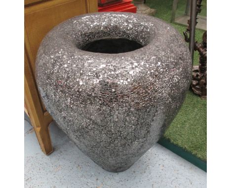 FLOOR PLANTER, in a mosaic mirrored finish, 62cm H x 46cm.