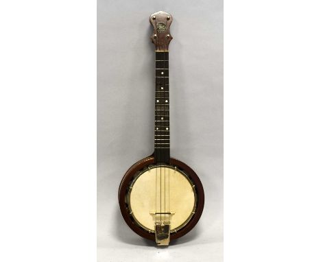 John Grey & Sons Long Scale Banjolele 7" head, 8 lugs, 16 fret, scale length 16 1/4" with manufacturers plaque on headstock, 