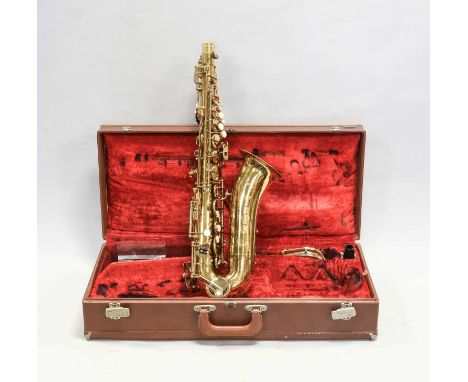 Alto Saxophone By Vito with unusual top F#, no.724A, with mouthpiece 'Selmer C*', casedPads require changing, engraved with n