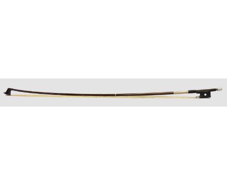 Viola Bow stamped 'Geo.W. &amp; Sons' possibly George Withers, length excluding button 736mm, weight 70.4gScrew adjuster move