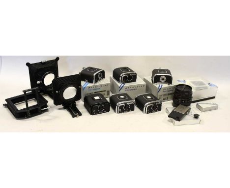 Hasselblad Carl Zeiss T* Planar f2.8 80mm Lens no.6772623; together with six Film Magazines (three boxed), Sailwind and Hasse