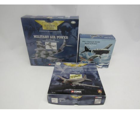 Two boxed Corgi Aviation Archive 1:144 scale diecast model military aircraft to include AA47106 Douglas DC3- RAF and AA48703 