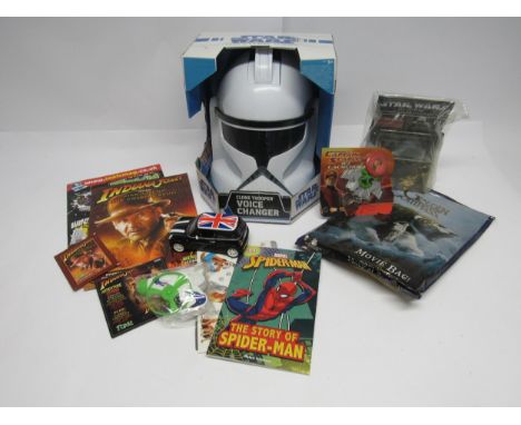 Mixed TV and film related toys and collectables including boxed Star Wars The Clone Wars Clone Trooper Voice Changer helmet, 