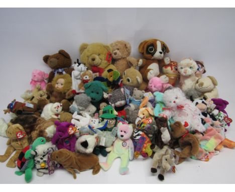 A collection of modern soft plush toys and teddy bears including TY Beanie Babies and Beanie Buddies, Chad Valley Cuddle Club