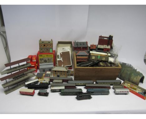 A collection of 00/H0 gauge model railway rolling stock accessories and spares to include two Jouef diesel locomotives, one J