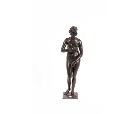 A late 19th Century sculpture of Venus de Medici, patinated bronze, 59cm highafter the antique original in the Uffizi Gallery