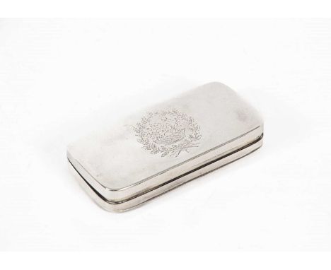 A George III silver and silver gilt snuff box, IT, Birmingham 1800, of rectangular shape engraved with baskets of flowers to 