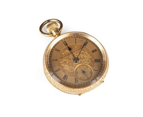 A lady’s 18k gold pocket watch, the 32mm dial inscribed ‘The Lady Chronometer’, Roman numerals, subsidiary seconds dial, top 