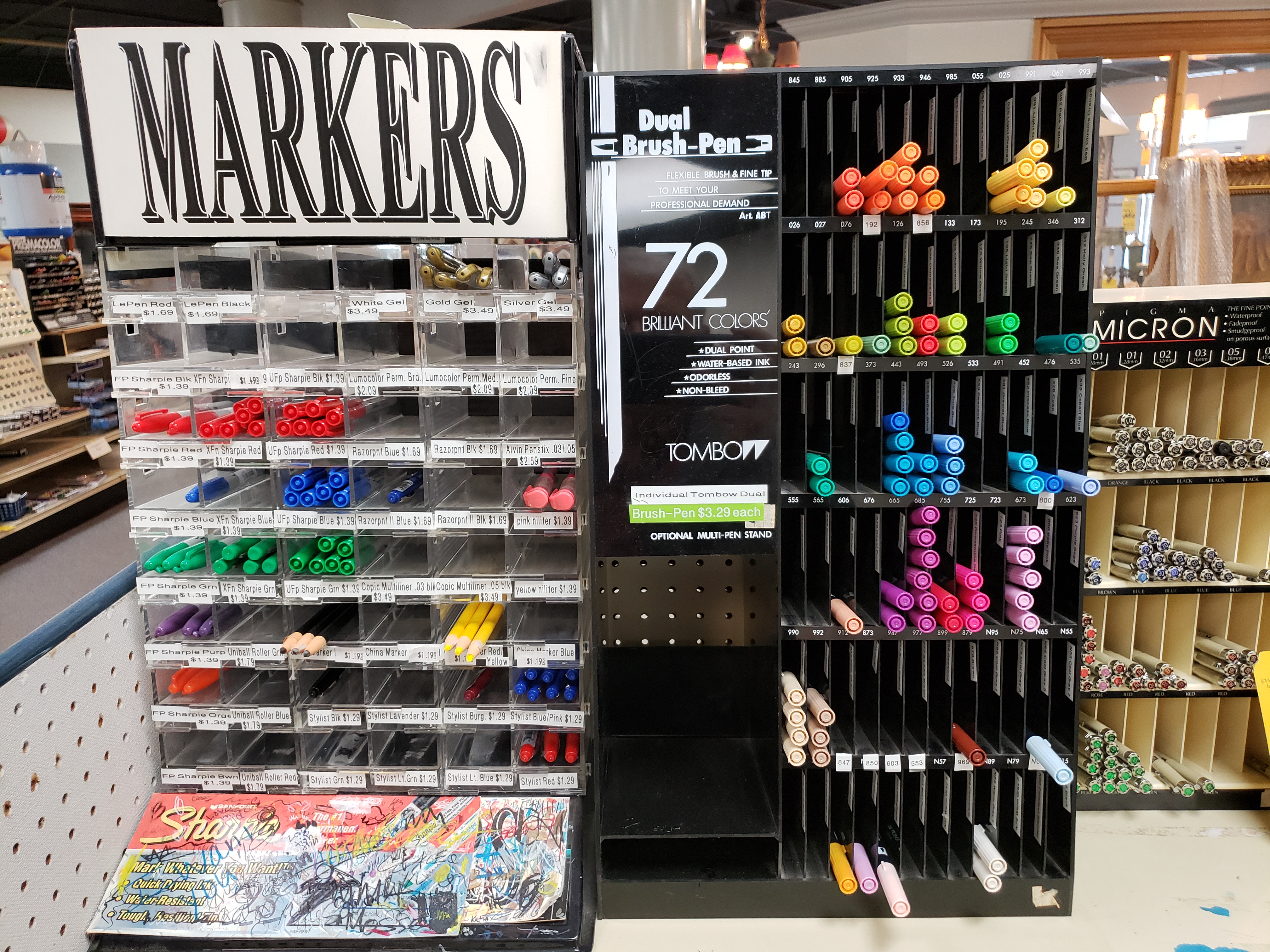 Sharpie Markers & Marketing Display, Tombow Markers & Marketing Rack