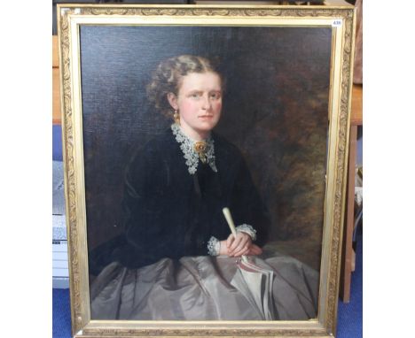 DAVID ALEX TOD (Scottish, Exh.1882-1919).Portrait of Marion Turnbull (nee Tod) (Great Aunt Minnie).Oil on canvas laid on boar