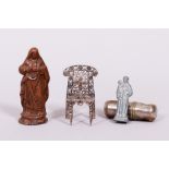 Konvolut Kleinbronzen/Figuren, tlw. Silber, 3-tlg.