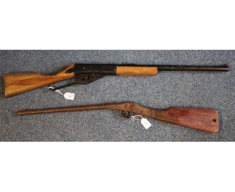 A vintage 'Daisy' child's air rifle with under leaver action together with a vintage 'Diana' child's 'pop' gun.  (2)  (B.P. 2