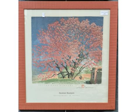 After Gustave Baumann, 'Cottonwood in Tassell', coloured print signed in pencil by thew artist.  48x43cm approx.  Framed and 