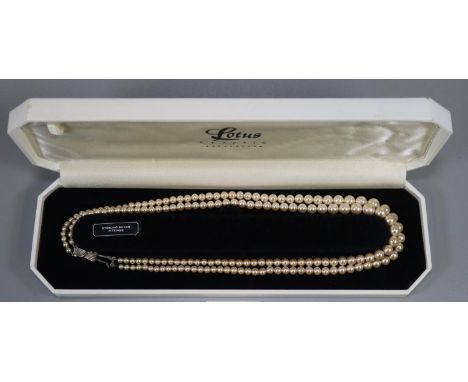 Lotus Classic pearl necklace with sterling silver clasp in fitted box.  (B.P. 21% + VAT) 