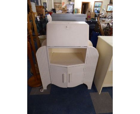 A Painted Art Deco Painted Bow Front Bureau   