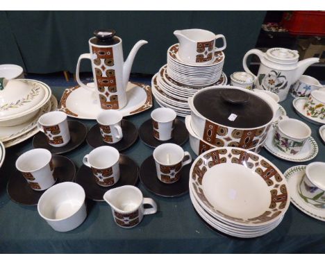 A Collection of Studio Patterned Dinner Wares by J&G Meakin Circa 1960's 
