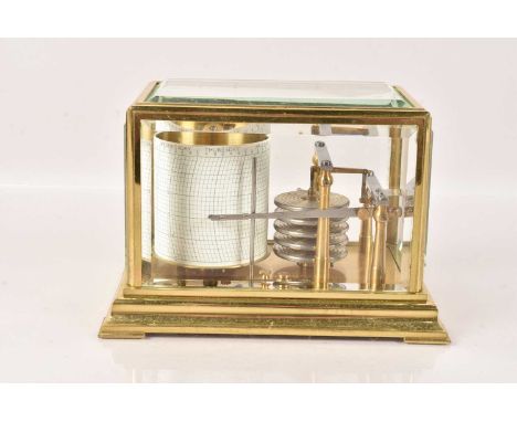 A Miniature French Brass Barograph by Richard Freres of Paris, no.48534, in brass case with bevelled glass, 16.5cmcm/6 1/2'' 