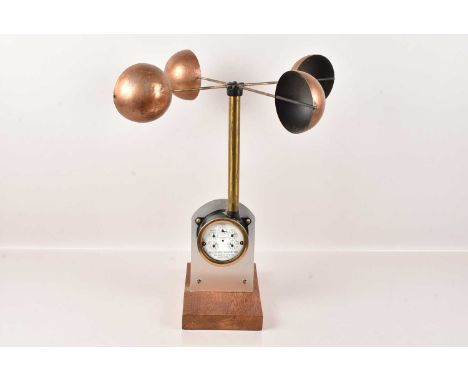 A Vintage Registering Anemometer by The Draper MFG Co, New York, on later made base