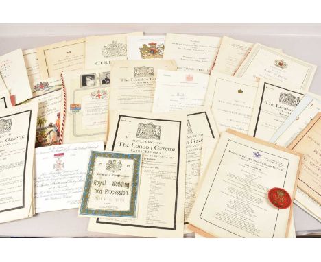 A good collection of Royal Ephemera, approximately 38 pieces, to include Official Programme for the Royal Wedding and Process