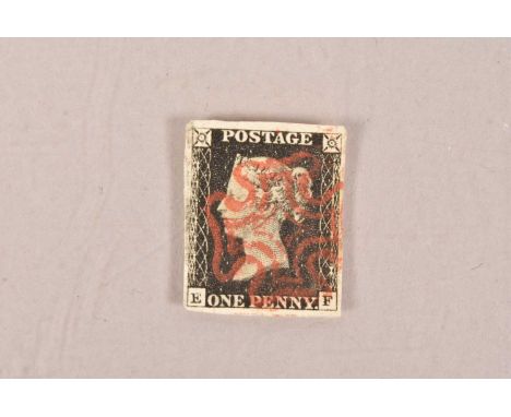 GB, 1840 1d Penny Black, plate 4 (EF) with red Maltese Cross cancellation, three marginsplease see additional images