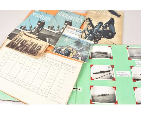 An album of black and white Naval photographs, including Graf Spee being scuttled, the Invasion of the Island of Crete, Battl