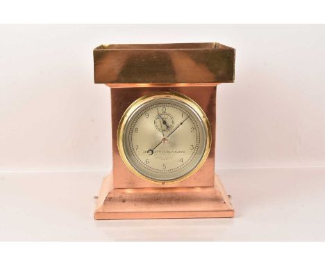 A Zero Setting Rain Gauge by Negretti &amp; Zambra of London, in copper case, 26cm Hworking at time of condition report, gene