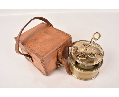 A Vintage Pocket Sextant by Henry Barrow &amp; Co, marked for the East India Company, engraved ' 123 4EIC', with cover and le