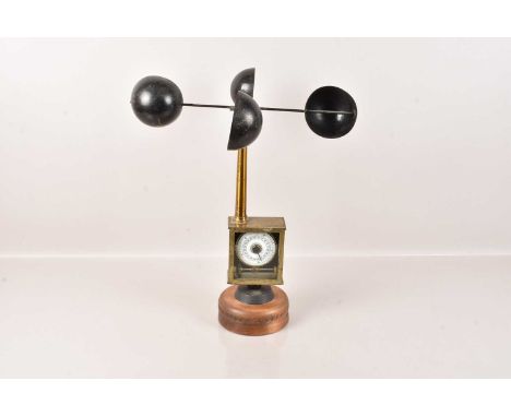A Vintage Robinson-Bleckley Anemometer by W.F Stanley Ltd of London, dated 1915, on later baselater base, some discolour to t