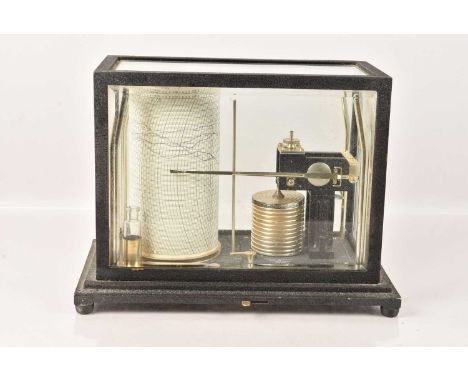 A Micro-Barograph by Short & Mason, serial number B12160, in black metal case with bevelled glass