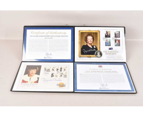 Westminster, a Baroness Thatcher Signed First Day Cover and Memorial Cover, no.608, together with a Falkland Islands Baroness