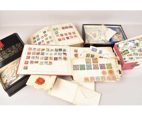 A collection of Victorian and later British and Overseas Stamps, including an album with a British Victorian Penny Black (EK)