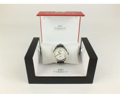 A Gentleman's stainless steel Tissot Le Locle Automatic wristwatch, the white patterned dial with Roman numerals, date apertu