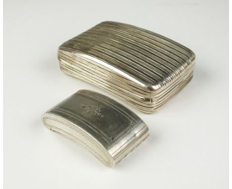 A George III silver snuff box, Thomas Taylor, Birmingham 1817, of convex rectangular form with bright cut engraved decoration