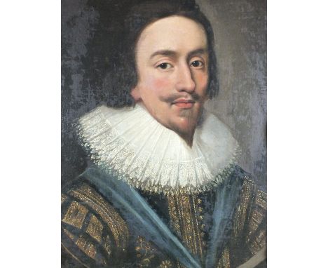 After Daniel Mytens (1590-1647), Portrait of Prince Charles (later Charles I), head and shoulders wearing a white ruff and go