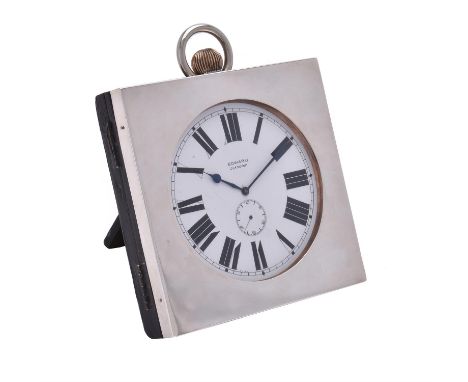 A silver mounted desk timepiece retailed by Edward, Glasgow, maker's mark CD (not traced), London date worn, with an oversize